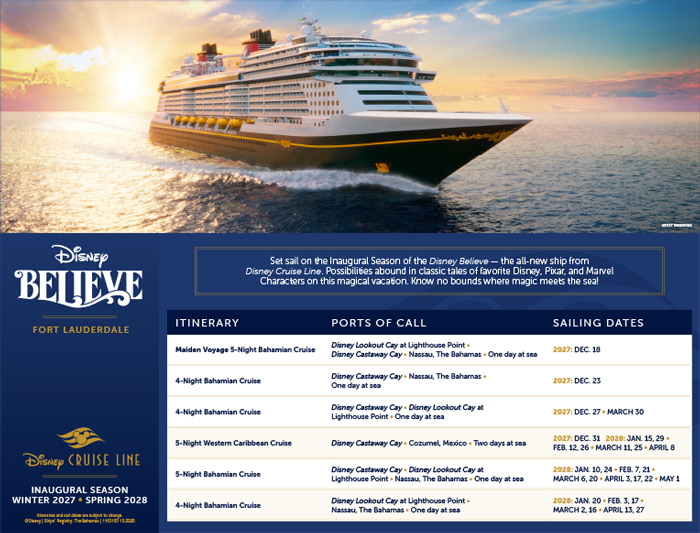 Disney Believe itinerary flyer preview