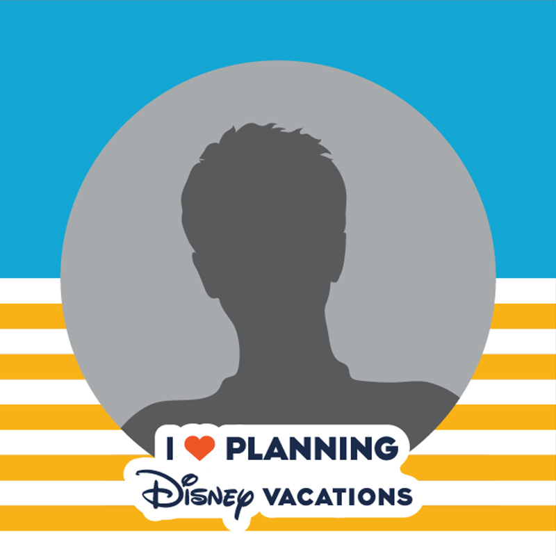 Blue background and yellow striped social media profile frame preview